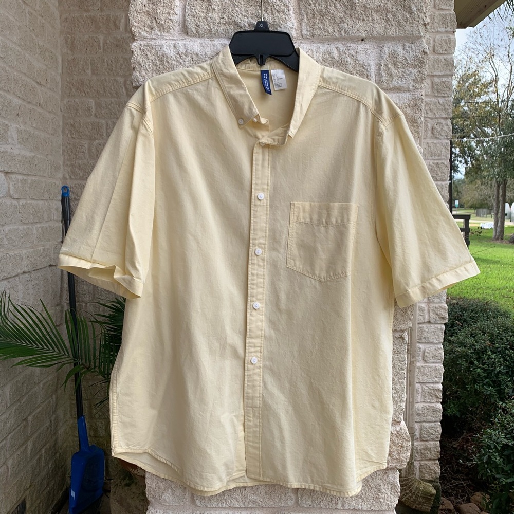 H&M DIVIDED Cotton Button Up Yellow